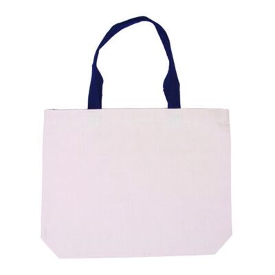 Cotton Canvas Tote Bag with Color Accents Thumbnail