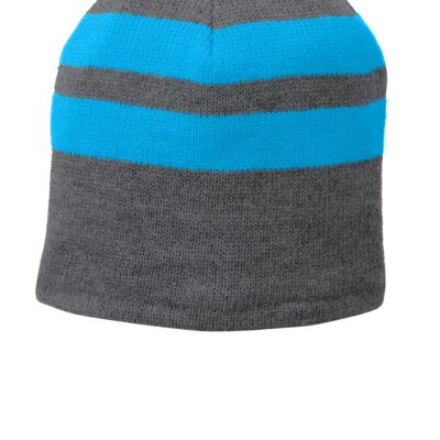 Fleece Lined Striped Beanie Cap Thumbnail