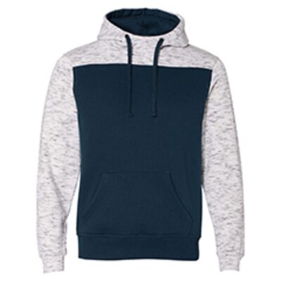 Adult Melange Color Blocked Hooded Sweatshirt Thumbnail